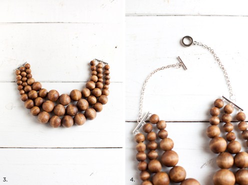 Сделать это колье из массивного деревянного бисера